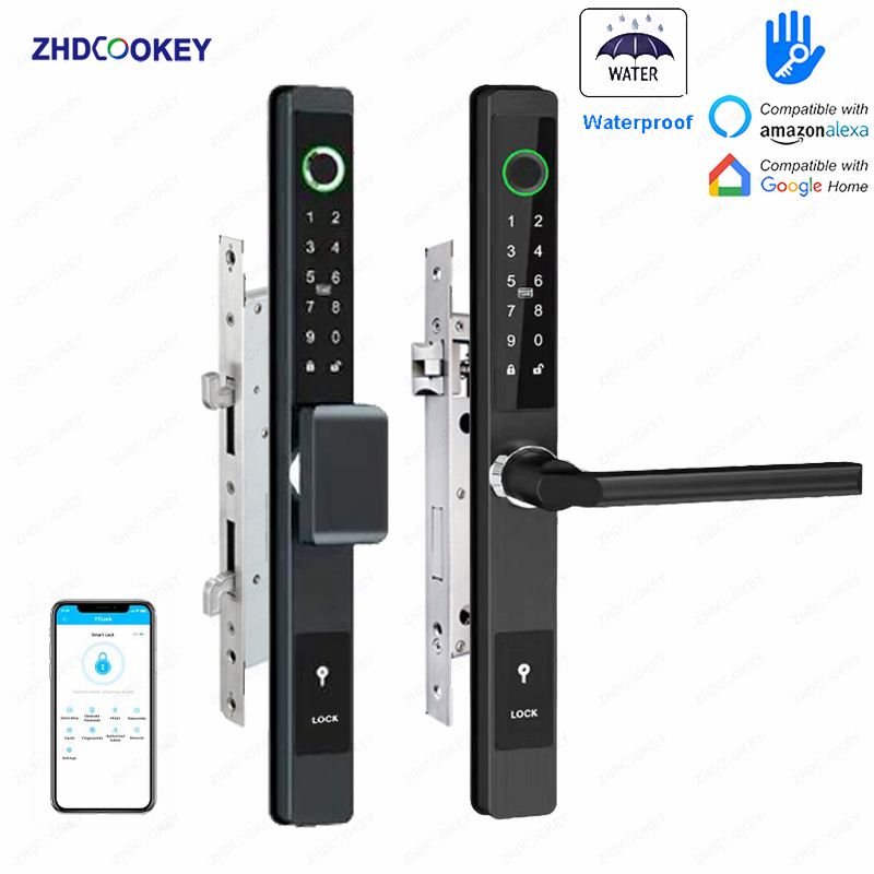 Glass Door Hinge - ZHDCOOKEY Biometric Digital Door Lock Waterproof